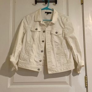 Talbots Petite White Jean Jacket